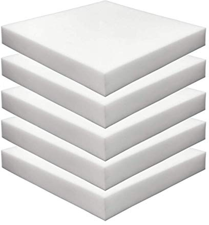 Foamma 5-Pack 2 x 18 x 18 High Density Upholstery Foam - Chair Cushion Square Foam for Dining Chairs, Wheelchair Seat Cushion Replacement