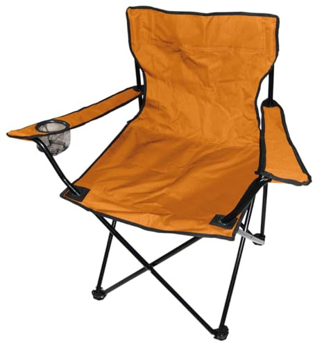 Mojawo Chaise pliante pour la pêche/le camping avec porte-gobelet et sac de transport Orange