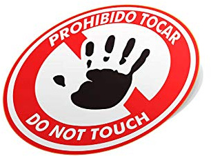 Oedim Pack 20 Señales de Pegatina Prohibido Tocar con Texto | Fabricadas en Polipropileno | 5x5 cm| Adhesivo Resistente y Económico | Pegatina Adhesiva Decorativa