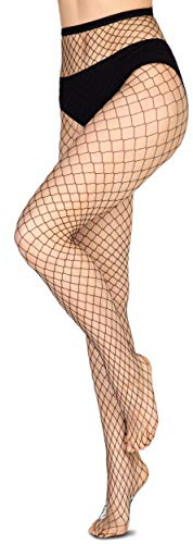 Annes styling Netzstrumpfhose Netzstrümpfe Diamant-Strumpfhose für Frauen Kreuzgeflecht Zaun Gr. TG-3/4, Angelina Nero