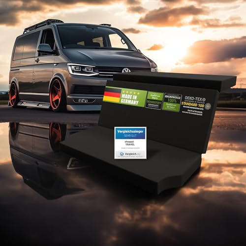SHOGAZI® Klappmatratze 150×190×12 cm – Auto-Matratze für VW T5, T6, T6.1 Multivan & California Beach – faltbar, Kaltschaum, Baumwolle – Made in Germany – VERGLEICHSSIEGER