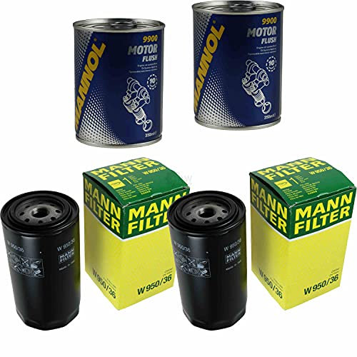 QR-Parts Set 85708887 W 950/36 9900 2x Original MANN Ölfilter + SCT Motor Flush Motorspülung