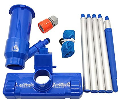 LYEAA Jet d'aspirateur portable pour piscine, kit d'aspirateur de piscine, avec 5 sections, kit de nettoyage pour spas étangs hors sol et piscine gonflable, spa, étang, fontaine, jacuzzi