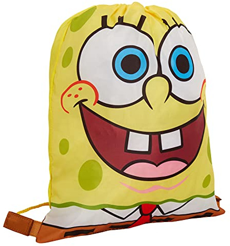 SPONGEBOB SQUAREPANTS Kids Gym Bag Boys Girls Drawstring School Swim Lunch Bag