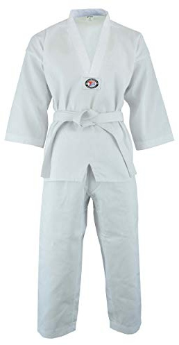 Ultimate - Taekwondo Gi Uniform - Kids Adults Unisex White Belt Included (White, 0)