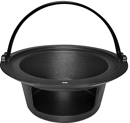 Quantfire Cast Iron Ash Can with Handle, Charcoal Ash Basket Big Green Egg Accessories Must Haves Kamado Ash Pot Fits Large Big Green Egg and Other 18 Grills