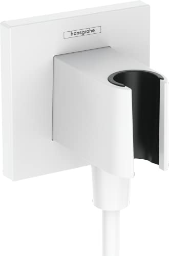 hansgrohe Vägganslutning med duschhuvudfäste FixFit E, matt vit