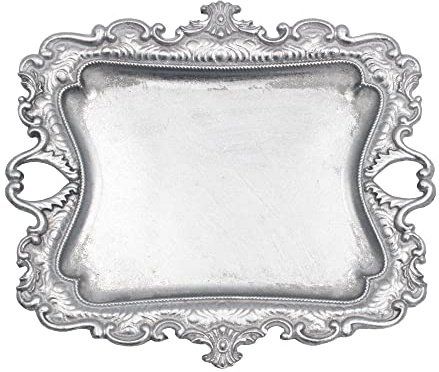 Vintage Small Sliver Ring Dish, Birthday & Wedding Gifts for Women，Wedding Ring Tray -Sliver (1 Pack)