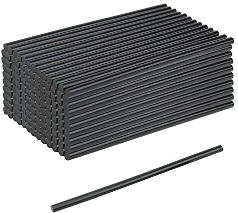 KEILEOHO 100PCS 7mm x 190mm Black Hot Glue Gun Sticks, Black Mini Hot Melt Glue Gun Sticks, Adhesive Glue Sticks for DIY Craft