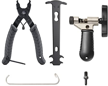Bynccea Fahrrad Link Zange+Fahrrad Ketten Werkzeug+Ketten Prüfer Fahrradketten Nietwerkzeug für 7 8 9 10 Fach Fahrradketten Werkzeugsatz