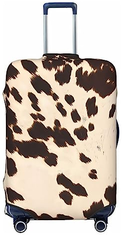 DEHIWI Braunes Rindsleder-Koffer-Abdeckung, elastisch, langlebig, Reisegepäck-Abdeckung, Schutz für 45,7 - 81,3 cm, Schwarz , 95