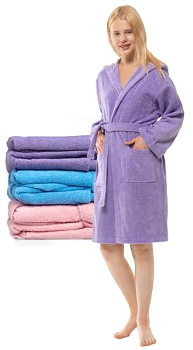 Twinzen Peignoir Adolescent à Capuche - Garçon/Fille, 100% Coton OekoTex, Tissu Éponge Ultra Doux et Absorbant