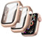JETech Case with Screen Protector for Apple Watch SE (2022/2020) /Series 6 5 4 40mm, Overall Protective Cover, Built-in Tempered Glass Film High Sensitivity, 2 Pack (Rose Gold)