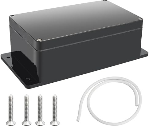 Waterproof Junction Box, IP67 Outdoor Electrical Cable Wire Connectors,Electronic Connection Box, Watertight Junction Box, ABS Plastic Project Box (240x120x75mm,Black)
