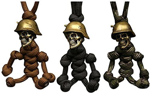 Chansunokku Skelett Soldat Schlüsselanhänger, Totenkopf Autoschlüsselanhänger, Vintage Messing Totenkopf Paracord Anhänger, Schädel Motorrad Schlüssel Lanyard Dekoration Für Geldbörse, Gepäck, Koffer