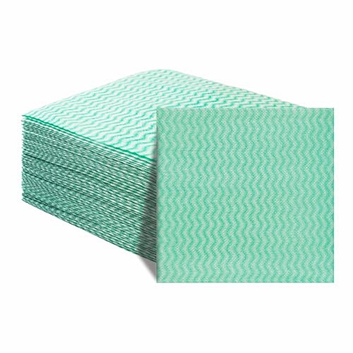 JEBBLAS Handi Wipes Reusable Cloths Dry Cleaning Cloths Dish Towel Kitchen Towel Handy Cleaning Wipes,Pack of 50, Green