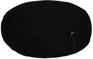 Yoga Studio Coussin de méditation en sarrasin avec poignée intégrée Noir 38 x 9 cm