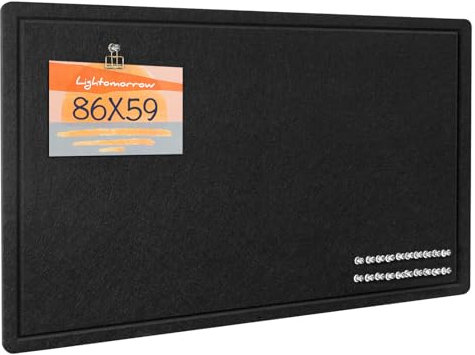 Pinnwand, 86 x 59 Zentimeter Filzbrett - dekorative Pinnwand, Korkbrett-Alternative für die Wand, faltbares Bilderbrett mit selbstklebendem Vision Board Gebetsbrett und 20 Pinnadeln - Schwarz