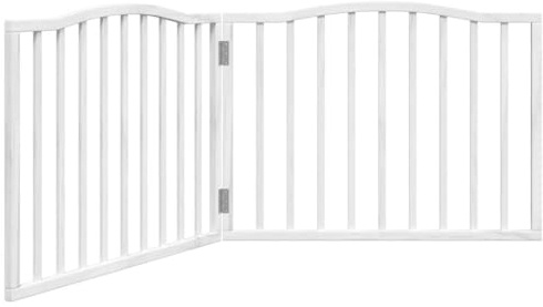 vidaXL Hundgrind hopfällbar 2 paneler vit 160 cm poppel