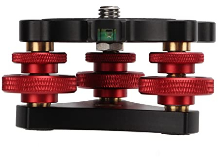Tripod Leveling Base, Black with Bubble Level Tripod Head Tripod Ball Head for Leveling