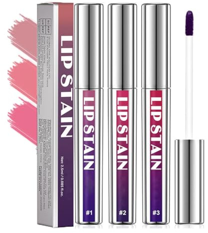 Pakivs 3 stycken Peel Off läppfläck-set, vattentät och överföringsbeständig rosa läpptoning, långvarig matt finish Peel Off läppglans, non-stick Cup flytande läppstift naken läppglans