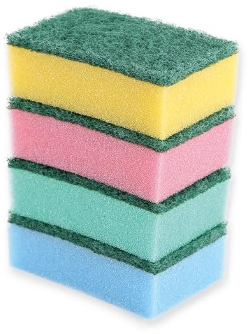 500 Stück Hygoclean Topfreiniger Colour-Set | Schaumstoff/Hartvlies, mehrfarbig, L: 9cm, B: 6cm, H: 3cm, Putzschwamm, Waschschwamm, Topfreiniger