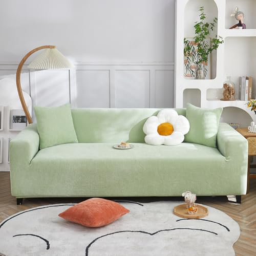 VanderHOME High Stretch Sofabezug Moderne einfach luxuriös Couch überzug Polyester Jacquard Elastische Sofahusse für Wohnzimmer Protector für Hunde Haustiere (2 Sitzer, Mintgrün)