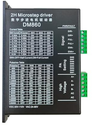 DSZUJTYROP DM860 Step Driver Electronic Starter Controller microstep Electronic Starter brushless dc Electronic Starter Drivers for 57 86 Stepper Electronic Starter Nema23 Nema34 Motor