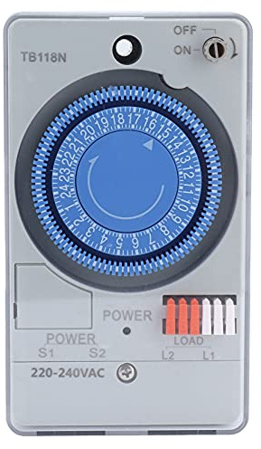 Qcwwy Minuterie mécanique automatique 24 heures à faible consommation d'énergie interrupteur temporel pour les chauffe-eau Lights 220 Vac - Efficace du point de vue énergétique et polyvalent