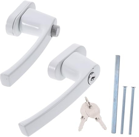 DIYEAH Solid Thickened Lever Door Lock with Key Secure Crank Handle for Windows and Inward Sturdy Steel Construction Easy Installation Suitable for Home Security Random Color