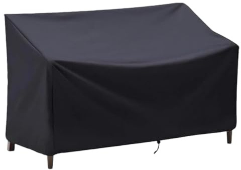 2 Seat Garden Bench Covers, Heavy Duty Waterproof Patio Bench Cover Anti-UV Protection Air Vent Oxford Fabric Windproof Tear-proof Outdoor Furniture Sofa Rattan LoveSeat Covers (134x66x66/89cm, Black)