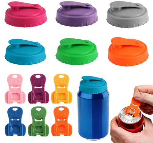 6 pcs Tapas para Latas de Refresco, 6 Abrelatas Manual,Tapa Latas Refresco | Tapas de Silicona Reutilizables, Cierre Hermético para Cenas al Aire Libre, Fiestas, Pesca, Eventos Deportivos