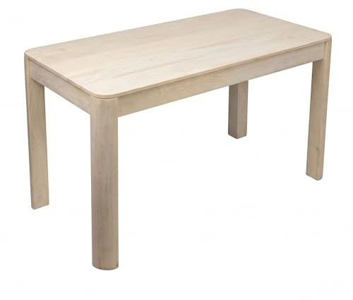 Wohnling Esstisch Massivholz Mango 120x60 cm White Wash - Rechteckiger Esszimmertisch Holz - Küchentisch modern für 4 bis 6 Personen - Stabiler Holztisch - Tisch für Esszimmer Bistrotisch Handmade
