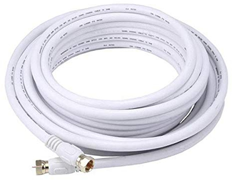 Monoprice 104060 RG6 Quad Shield CL2 Coaxial Cable with F Type Connector,25ft,White