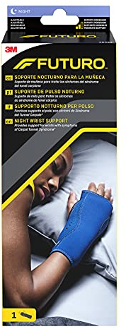 Futuro Supporto Notturno per Polso (13.3 - 22.9 cm) - Fornisce Supporto ai Polsi con Sintomi da Sindrome del Tunnel Carpale, Regolabile
