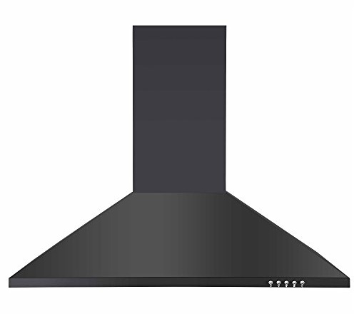 Cookology 70cm Chimney Cooker Hood in Black - 320.4 m³/h Air Flow - Extendable Design - LED Lights - Extractor Fan Kitchen Wall Mounted - A Energy - Air Recirculating