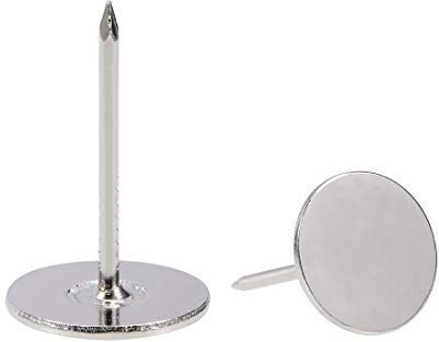 sourcing map 200Stk.Polsternagel 16mmx25mm Flachkopf Möbelnägel Silber