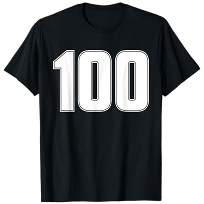NUMBER 100 ONE HUNDRED YEARS OLD AGE SPORTS JERSEY CENTURY T-Shirt