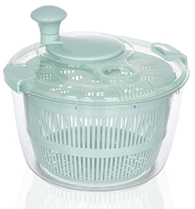 KMAKII Salad Spinner - Salad Washer, 5L Salad Dryer Salad Spinners with Vegetable Washing Basket, Household Fruit Dehydrator Drainer, Manual Salad Washer for Kitchen,Blue