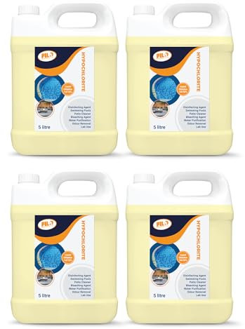 FILO Sodium Hypochlorite 20L (4x 5l) - High Strength Brick, Driveway & Patio Cleaner | Stain Removal | Algae Control | Bleaching Agent | Odour Removal | Black Spot Removal