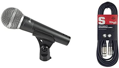 Chord | Professional Dynamic Vocal Microphone | DM02 & Stagg SMC6 6 metre standard microphone cable