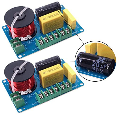 Diarypiece 2 Pcs 3 Way Speaker Crossover Divider Hifi Filter, Circuit Board Stereo Audio Frequency Filter 200W