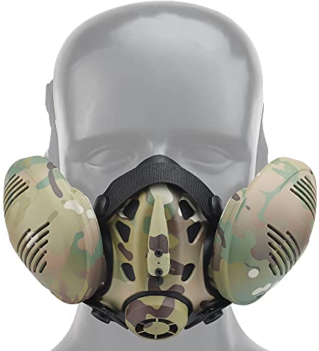 ACEXIER Protective Tactical Respirator Mask FAST Helmet Half Face Gas Mask for Military Paintball Airsoft Hunting CS Ant Men Modeling