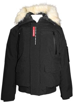 REDSKINS JUNIOR Parka Polaire Manteau Thermique Vêtement Chaud Doudoune Impermeable Veste Enfant Garçon Fille Modèle REF1002NEW Noir Taille 8 Ans