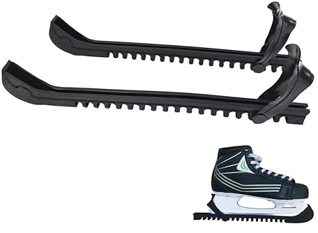 1 Paar Verstellbarer Schlittschuh Schutz,Schlittschuhschutz,Kufenschoner Schlittschuhe,Eislaufschuhe Schoner,Eiskunstlauf Zubehör,Schlittschuhschoner für Kinder Erwachsener Universal (Schwarz)