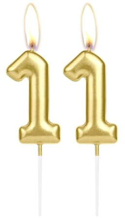 Funkelndes Licht goldene Geburtstagszahl Kerze, goldene Zahl 11 Kuchen Kerze, Geburtstagskuchen Topper Cupcake Mädchen Boy, Hochzeitstag Dekoration