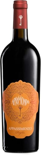 Aprimondo Appassimento Puglia, Italienischer Rotwein mit Fruchtigen Noten, Reich und Gehaltvoll am Gaumen, 16% Vol., 750 ml Flasche