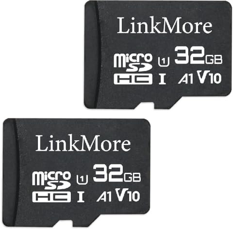LinkMore XV11 - Scheda di memoria flash MicroSD da 32 GB, scheda micro SDHC, A1, UHS-I, U1, V10, compatibile con classe 10, velocità di lettura fino a 90 MB/s, adattatore SD incluso