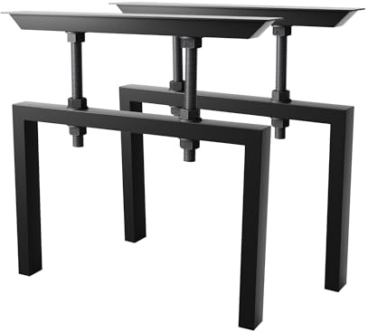 MetaloPro 2 Stück Tischbeine-Metall Schwarz 72cm I Tischkufen Esstisch-Beine Schwerlast Tisch-Gestell Tisch-Untergestell Möbelfüße Tischfüße, Couchtisch Esstisch Wohnzimmertisch Schreibtisch
