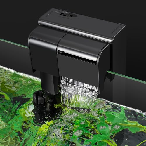 SOUSLOW 5w Filtro dell'acquario da 450 L/H, Filtro Acquario, Flusso d'Acqua Regolabile Silenzioso, Circolazione di Ossigeno per Acquario 10-100 Litri